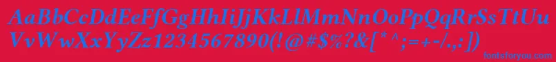 LinlibertineRbi Font – Blue Fonts on Red Background