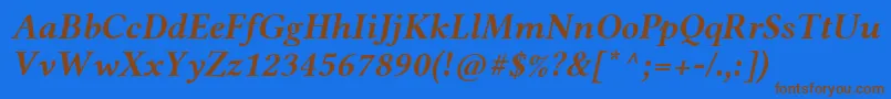 LinlibertineRbi Font – Brown Fonts on Blue Background