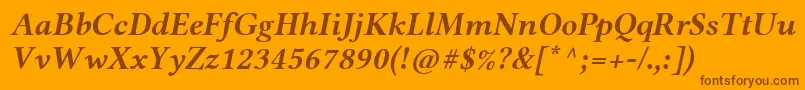 LinlibertineRbi Font – Brown Fonts on Orange Background
