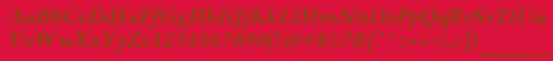 LinlibertineRbi Font – Brown Fonts on Red Background