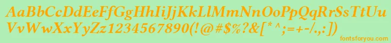 LinlibertineRbi Font – Orange Fonts on Green Background
