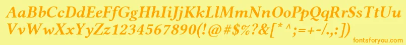 LinlibertineRbi Font – Orange Fonts on Yellow Background