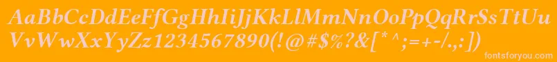 LinlibertineRbi Font – Pink Fonts on Orange Background