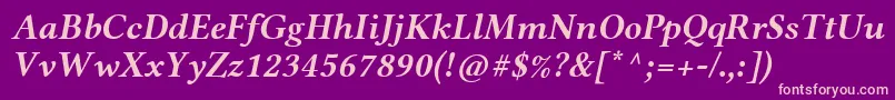 LinlibertineRbi Font – Pink Fonts on Purple Background