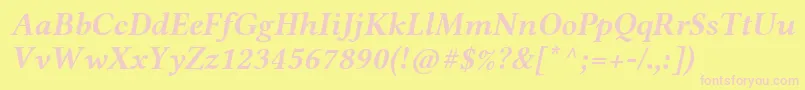 LinlibertineRbi Font – Pink Fonts on Yellow Background