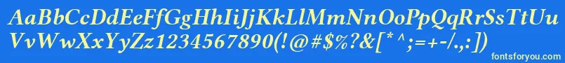 LinlibertineRbi Font – Yellow Fonts on Blue Background