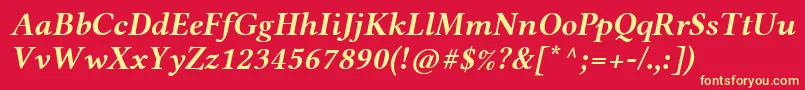 LinlibertineRbi Font – Yellow Fonts on Red Background