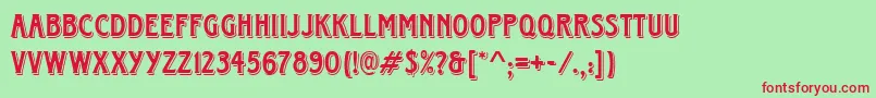 HoustonRegular Font – Red Fonts on Green Background