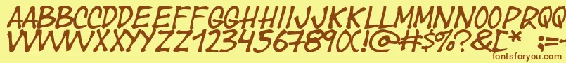 Year Font – Brown Fonts on Yellow Background