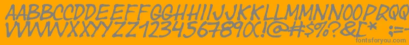 Year Font – Gray Fonts on Orange Background