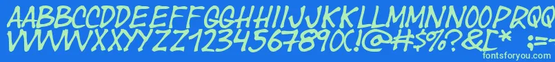 Year Font – Green Fonts on Blue Background