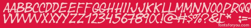Year Font – Pink Fonts on Red Background