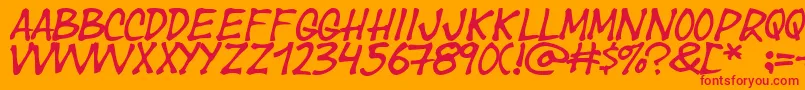 Year Font – Red Fonts on Orange Background