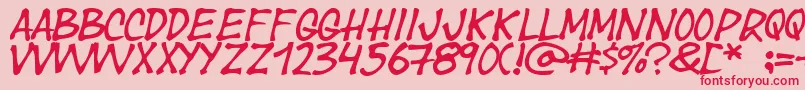 Year Font – Red Fonts on Pink Background