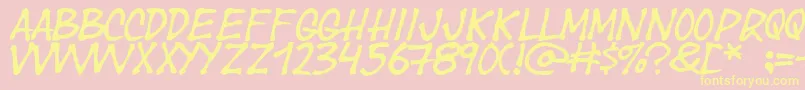 Year Font – Yellow Fonts on Pink Background