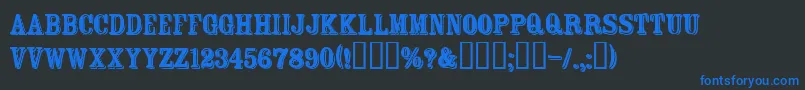 Ftrosecu Font – Blue Fonts on Black Background