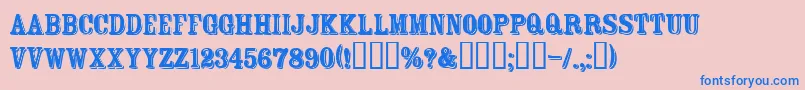 Ftrosecu Font – Blue Fonts on Pink Background