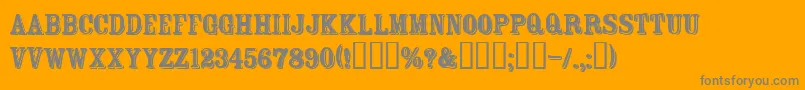 Ftrosecu-Schriftart – Graue Schriften auf orangefarbenem Hintergrund