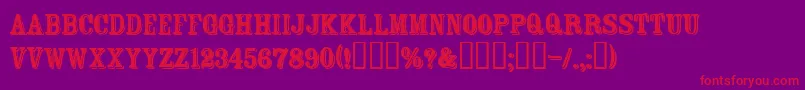 Ftrosecu-Schriftart – Rote Schriften auf violettem Hintergrund