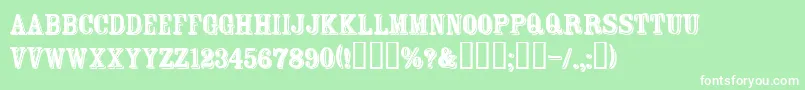 Ftrosecu Font – White Fonts on Green Background