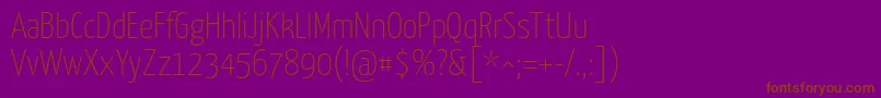 Шрифт Yanonekaffeesatz Thin – коричневые шрифты на фиолетовом фоне