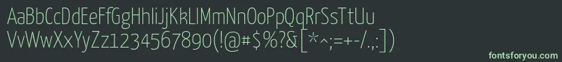フォントYanonekaffeesatz Thin – 黒い背景に緑の文字
