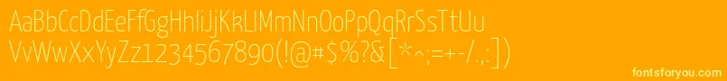 Police Yanonekaffeesatz Thin – polices jaunes sur fond orange