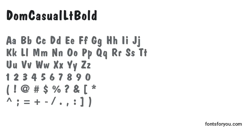 A fonte DomCasualLtBold – alfabeto, números, caracteres especiais