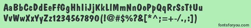 DomCasualLtBold Font – Black Fonts on Green Background