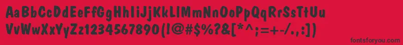 DomCasualLtBold Font – Black Fonts on Red Background