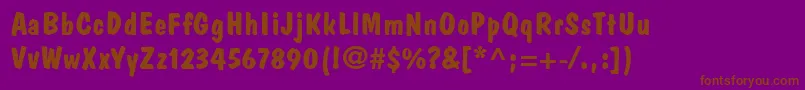 DomCasualLtBold Font – Brown Fonts on Purple Background