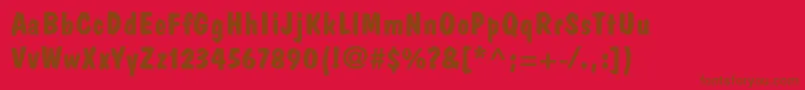DomCasualLtBold Font – Brown Fonts on Red Background