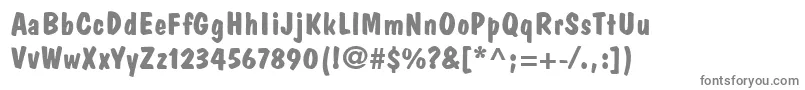 DomCasualLtBold-fontti – harmaat kirjasimet valkoisella taustalla