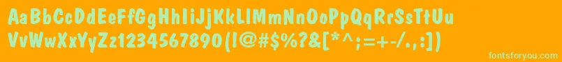 DomCasualLtBold Font – Green Fonts on Orange Background
