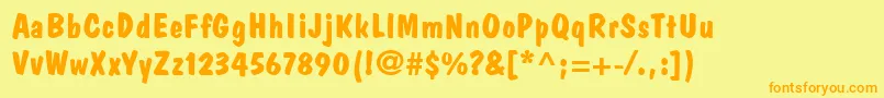 DomCasualLtBold Font – Orange Fonts on Yellow Background