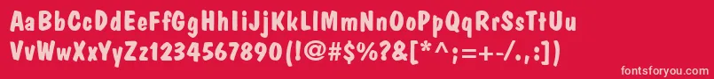 Шрифт DomCasualLtBold – розовые шрифты на красном фоне