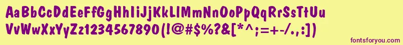 DomCasualLtBold Font – Purple Fonts on Yellow Background