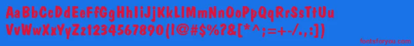DomCasualLtBold Font – Red Fonts on Blue Background