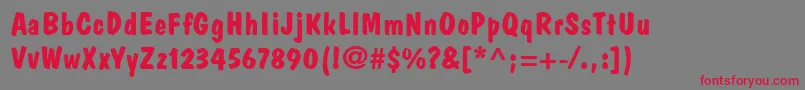DomCasualLtBold Font – Red Fonts on Gray Background