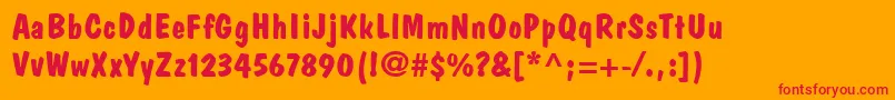 DomCasualLtBold Font – Red Fonts on Orange Background