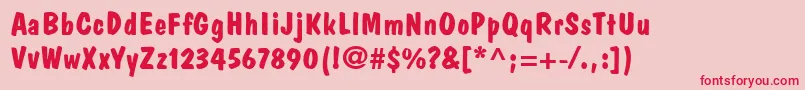 DomCasualLtBold Font – Red Fonts on Pink Background