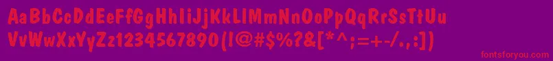 DomCasualLtBold Font – Red Fonts on Purple Background