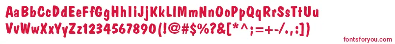 フォントDomCasualLtBold – 赤い文字