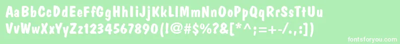DomCasualLtBold Font – White Fonts on Green Background