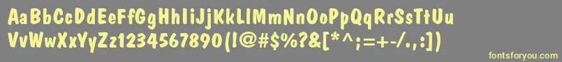 DomCasualLtBold Font – Yellow Fonts on Gray Background