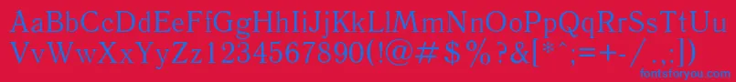 Antiqua Font – Blue Fonts on Red Background