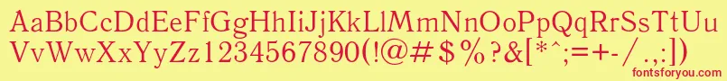 Antiqua Font – Red Fonts on Yellow Background
