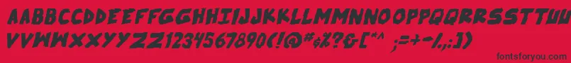 SkrunchBoldItalic-Schriftart – Schwarze Schriften auf rotem Hintergrund