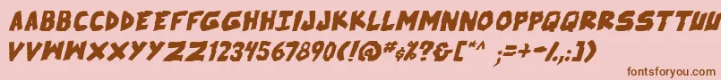 SkrunchBoldItalic Font – Brown Fonts on Pink Background