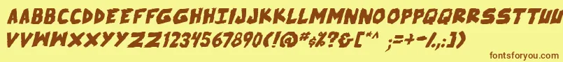 SkrunchBoldItalic Font – Brown Fonts on Yellow Background